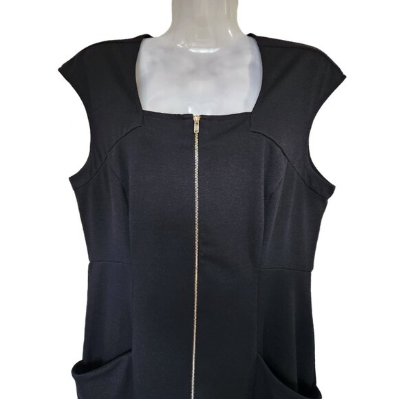 Comfy Black Shift Dress with Pockets Size Medium - Picture 2 of 4